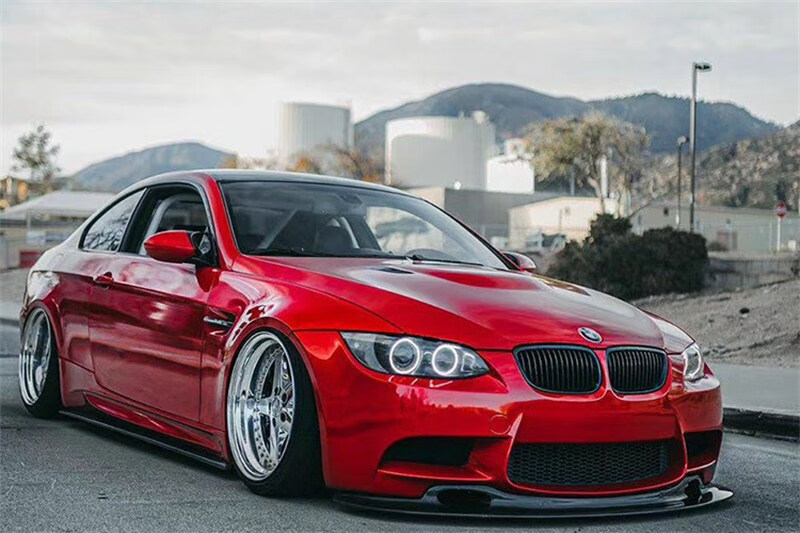 适用于宝马e90e92e93 m3改装碳纤维前唇前铲后唇侧裙尾翼中网包角 v款