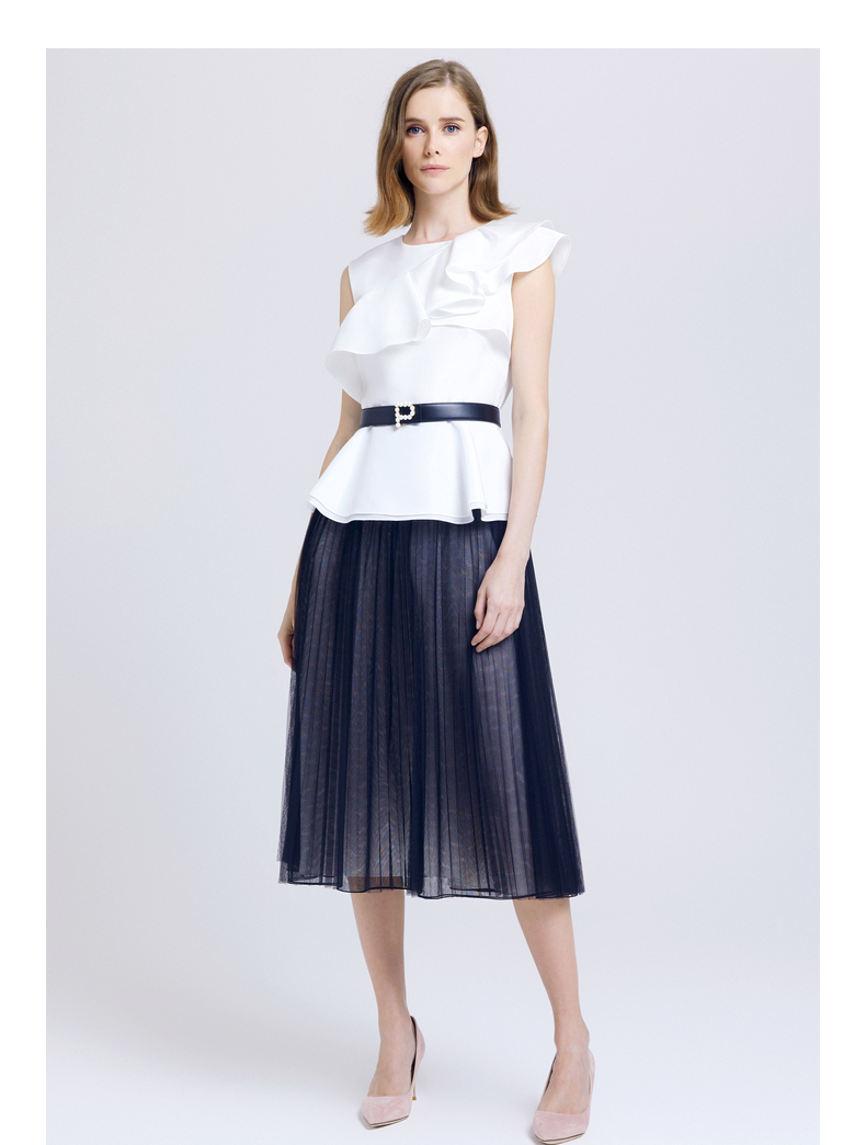 ports宝姿商场同款2022春季新品女装无袖束腰连衣裙ld8d025qcp003