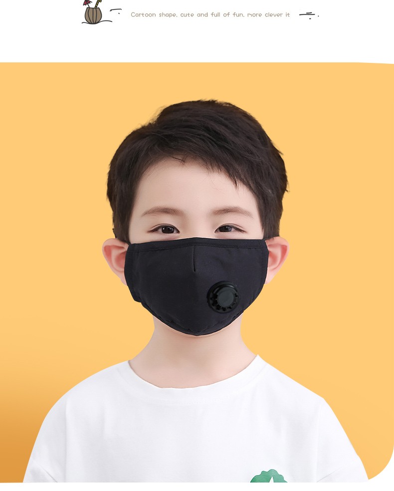 儿童纯棉口罩可水洗呼吸阀防护学生宝宝男童女童冬季防寒保暖防尘防
