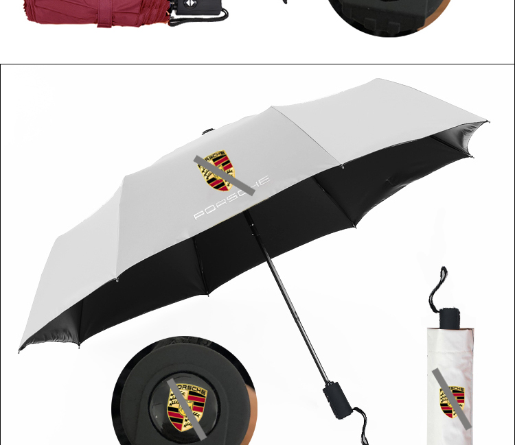 保时捷雨伞原厂macan卡宴车用直杆双层晴雨伞汽车男士自动商务三折伞