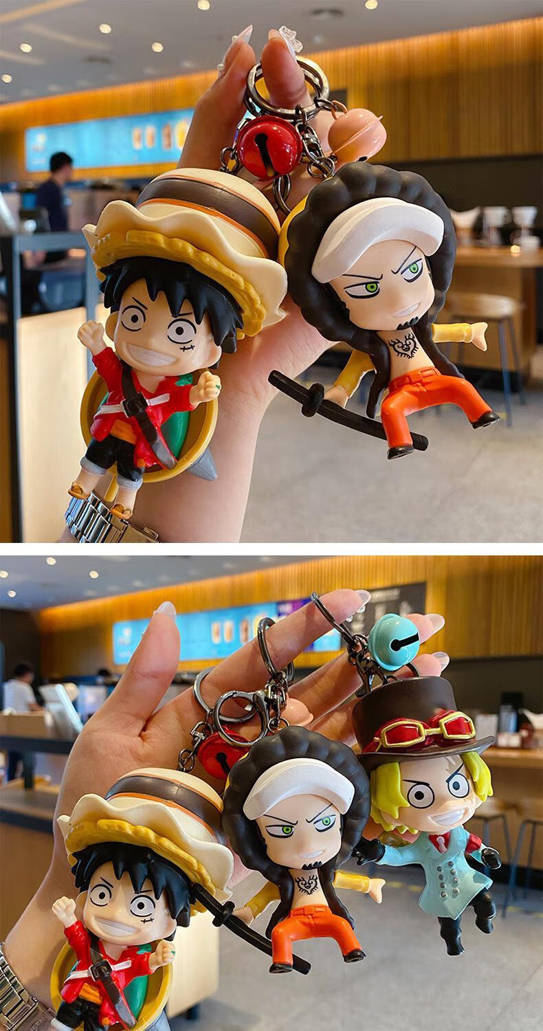 万代bandai动漫周边海贼王钥匙扣挂件可爱卡通路飞索隆罗盲盒公仔送