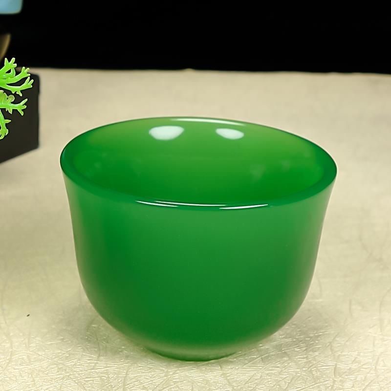 天然阿富汗玉石茶杯酒杯功夫茶具养生高端玉石单个主人杯套装玉器