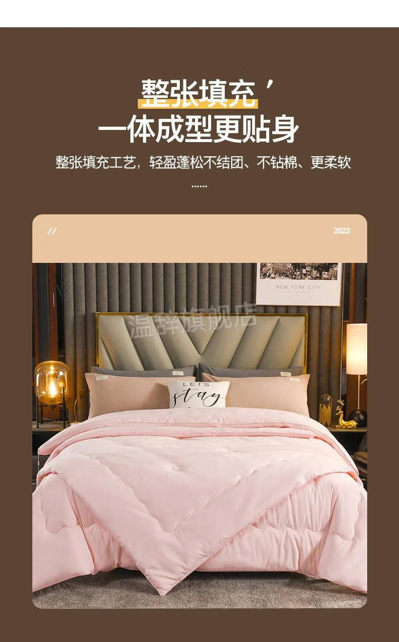 达芬奇家纺二合一子母被拉链款大豆纤维冬被加厚保暖丝绵被冬季被芯