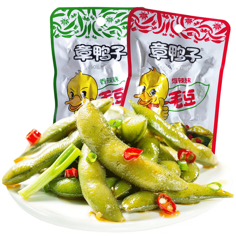 章鸭子毛豆28g袋辣味小零食开袋即食香辣味绝辣味毛豆熟食小吃混合