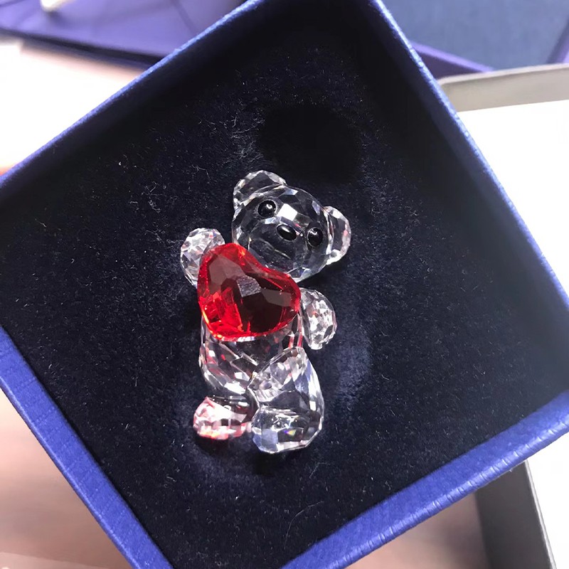 swarovski施华洛世奇仿水晶摆件kris小熊车摆收藏礼物送女友儿童生日