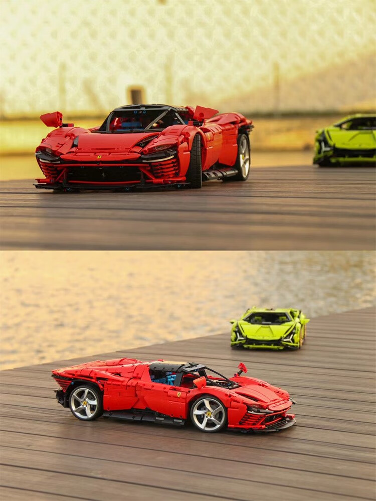 乐高(lego)兼容42143法拉利sp3跑车积木488汽车模型机械组拼装玩具