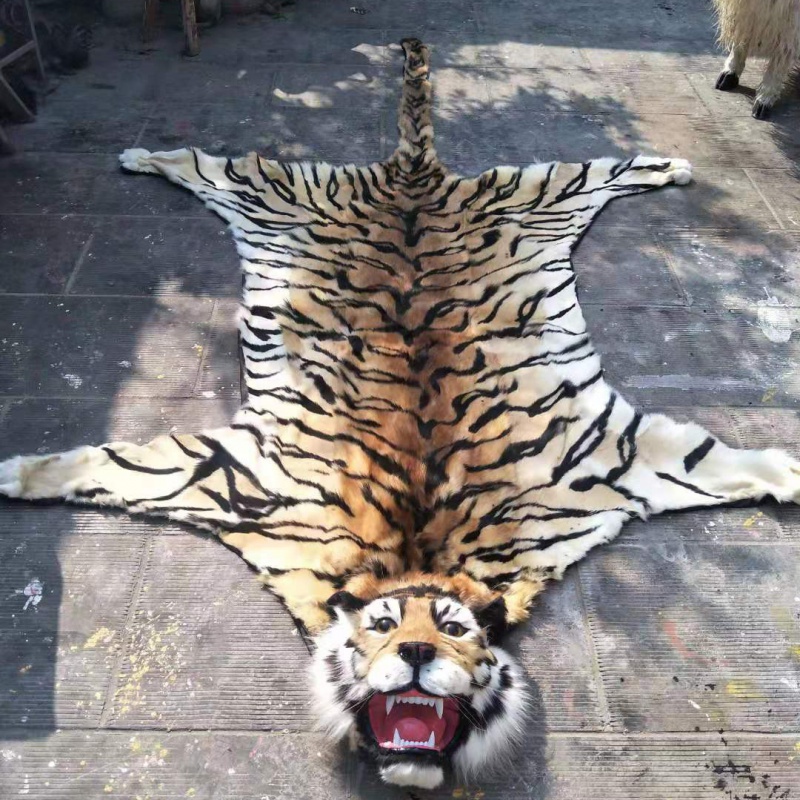 适用于定制仿真老虎皮装饰挂件沙发垫地毯影视仿真虎皮标本假老虎皮