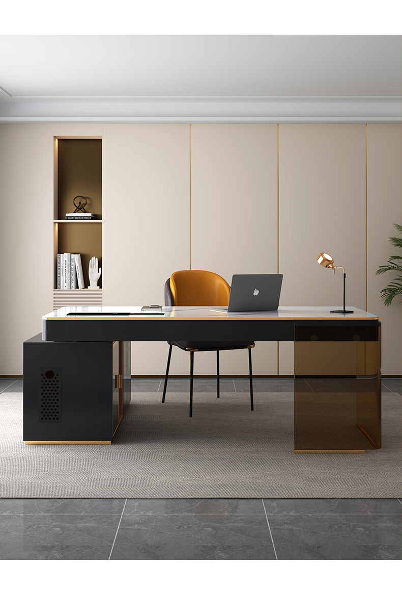 雷动简约转角书桌现代卧室多功能电脑桌子轻奢家用学习一体写字台hy