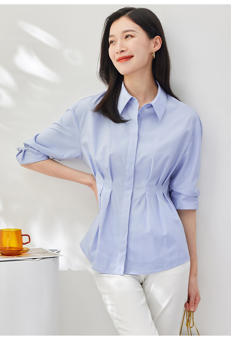 2022夏季新品osa欧莎气质收腰衬衫女夏装2022年新款设计感小众长袖
