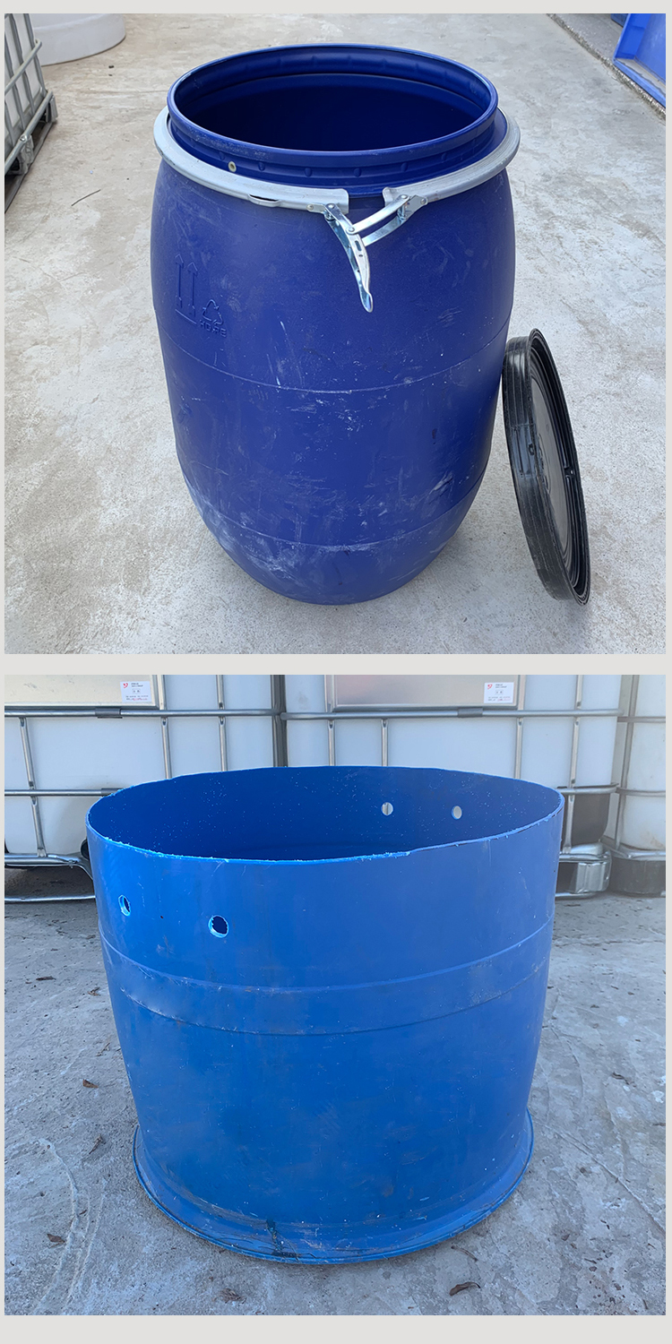 加厚200升塑料桶工地用120公斤法兰桶柴油桶化工工业大胶桶 8-9成新