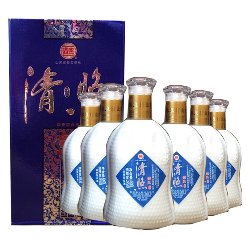 官方旗舰山东济南特产百脉泉清照39度儒风清照酒500ml6瓶