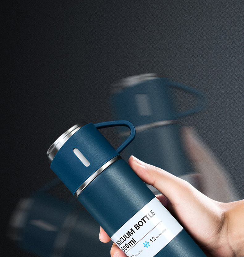 tol新款304不锈钢保温杯套装手提便携实用商务保温杯钢盖水杯保温杯