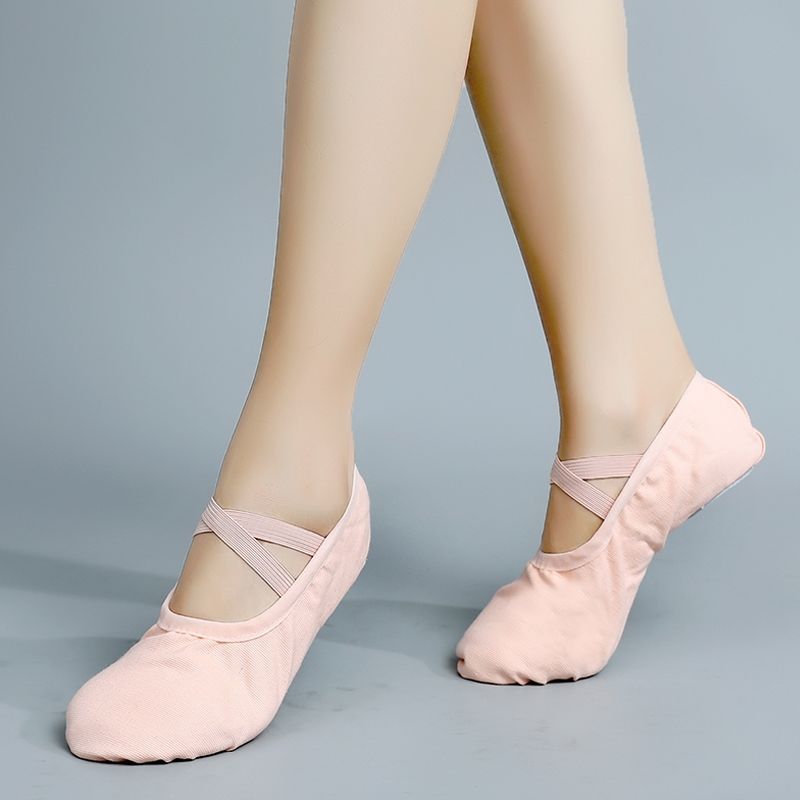 幼舞蹈鞋免系带考级跳舞鞋女软底练功鞋小孩中国民族古典舞鞋免系带