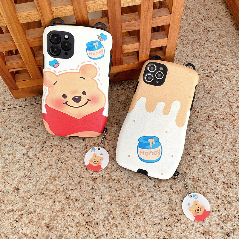 萌熊耳朵渐变粉色小熊 挂坠蓝光】 iphone12promax