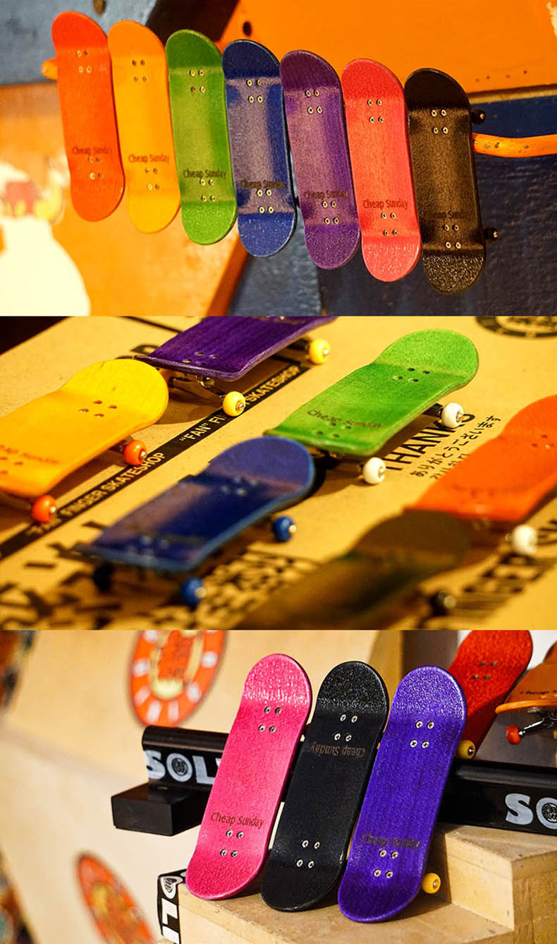 专业枫木手指滑板 cs9 cheap sunday系列 粉红色 d33mm宽桥 fc2球轮