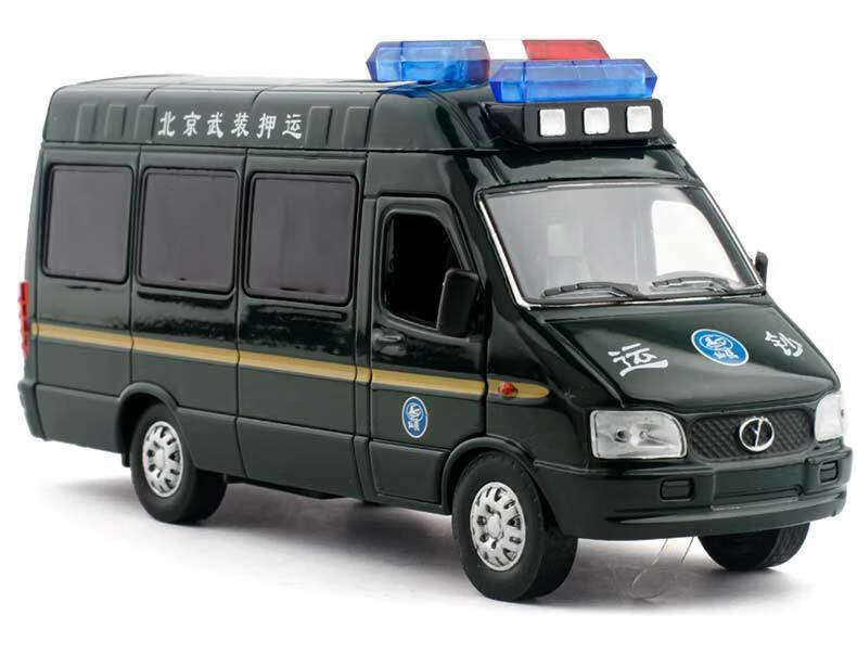 金属仿真面包车武装押运钞车救护车警车邮政汽车模型玩具声光回力