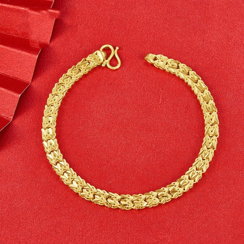 宫之瑄 黄金手链女 足金999双排小鱼手链情侣显宽金链子女送妈妈 11.