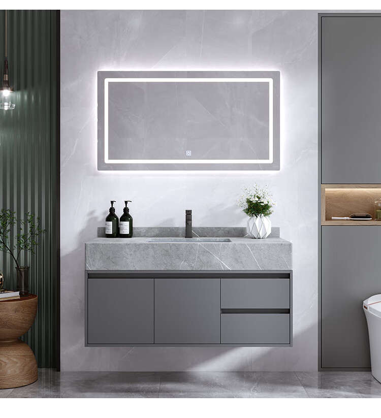 科勒家装家装家装卫浴岩板一体盆现代简约浴室柜组合洗脸洗手池卫生间