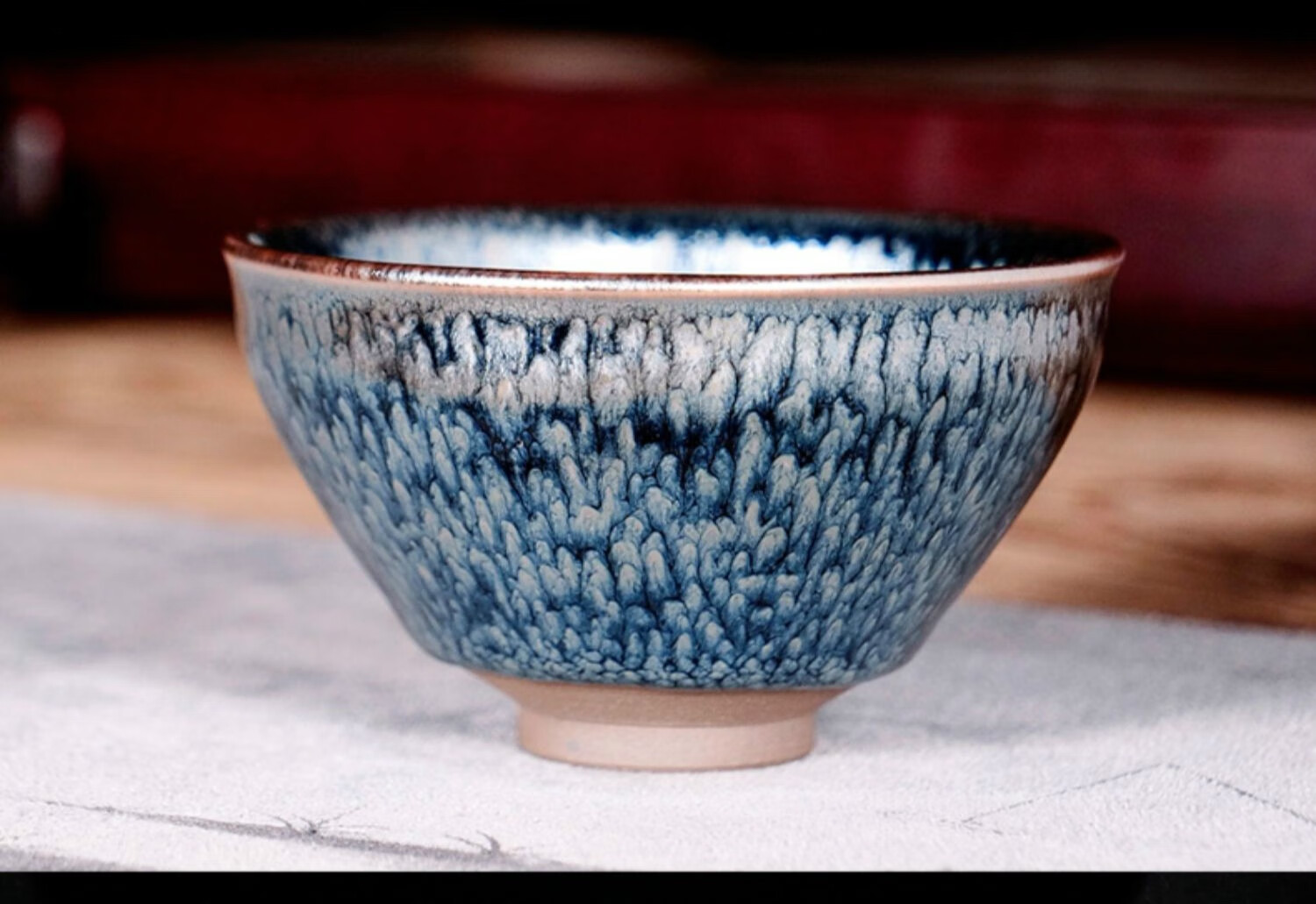 神州之韵 建盏百花盏天目盏茶盏铁胎主人杯茶具手工茶品茗杯 百花盏