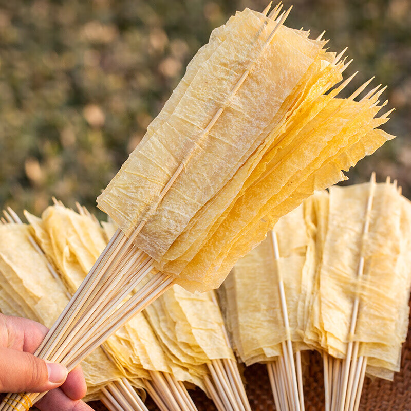 夺命烤豆皮小串散装铁板烧豆皮串快手豆腐串手工烧烤豆腐皮商用【图片