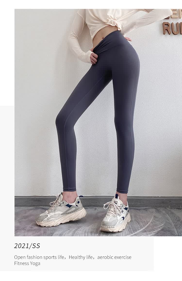 瑜伽裤女薄款高腰提臀健裤紧速干健服跑步秋冬外穿运动套装