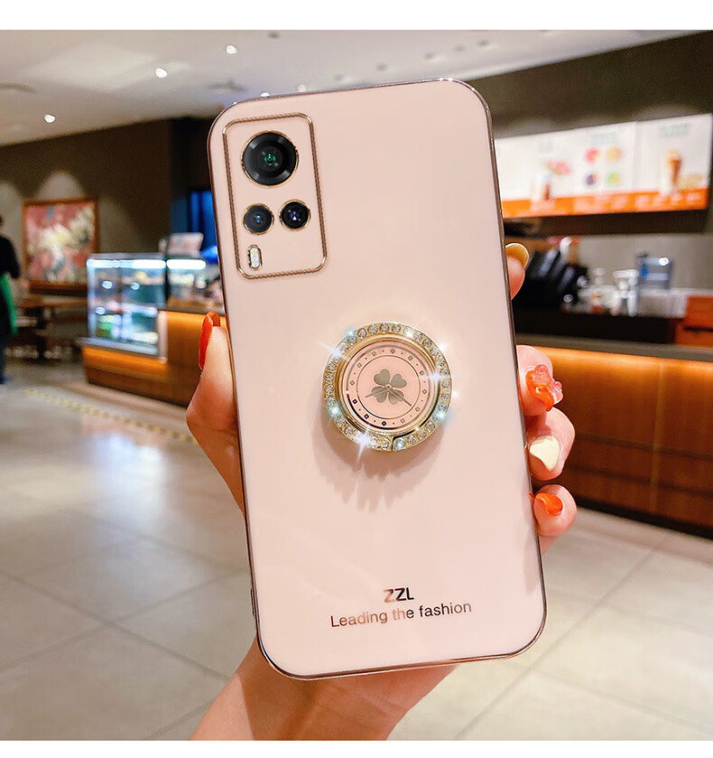 拂柳vivox60手机壳幸运草指环软壳x60pro保护套全包防摔vivox50男女