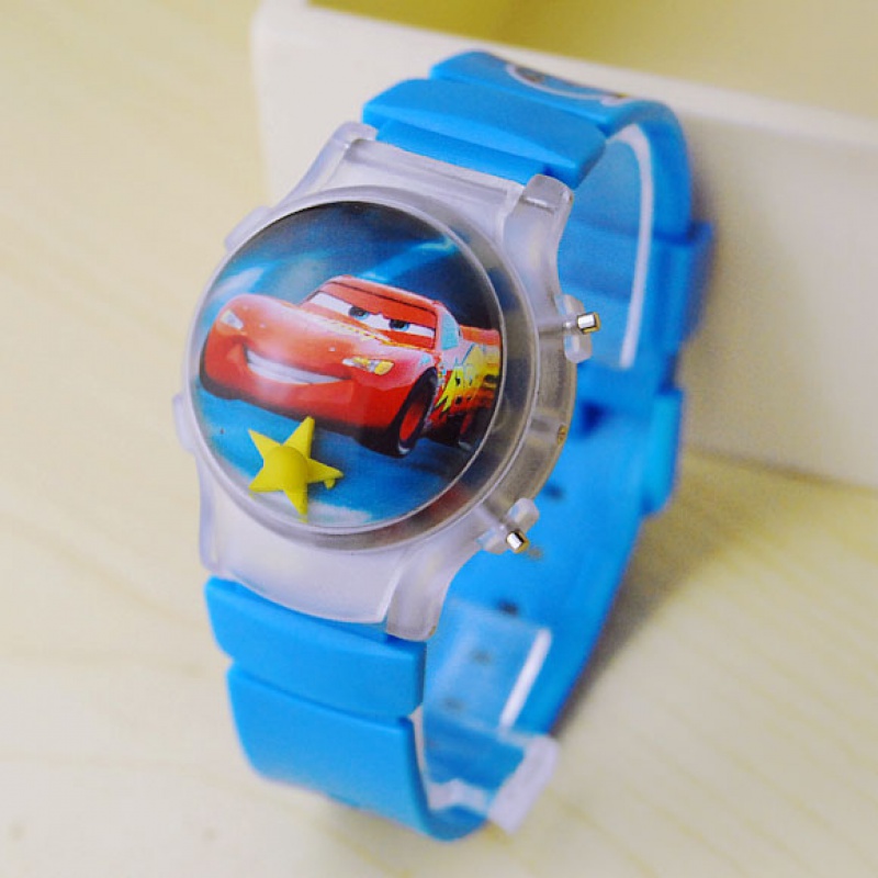 儿童手表男孩飞侠乐迪小爱宝宝玩具表女孩翻盖发光卡通电子表 粉色