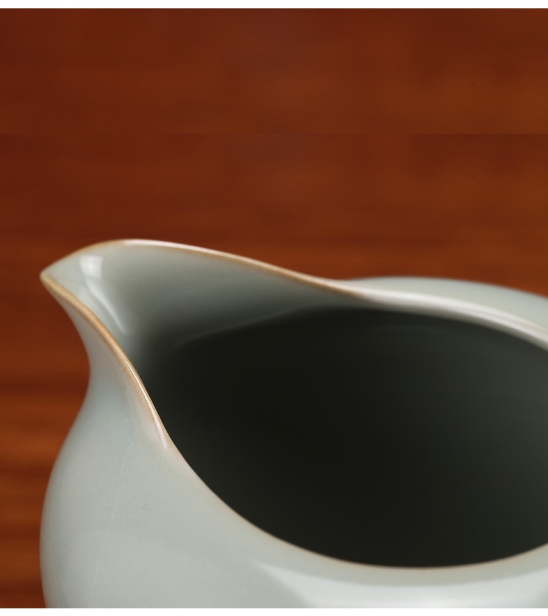 分寸汝窑公道杯景德镇陶瓷公杯开片可养茶海分茶器家用功夫茶具泡茶器