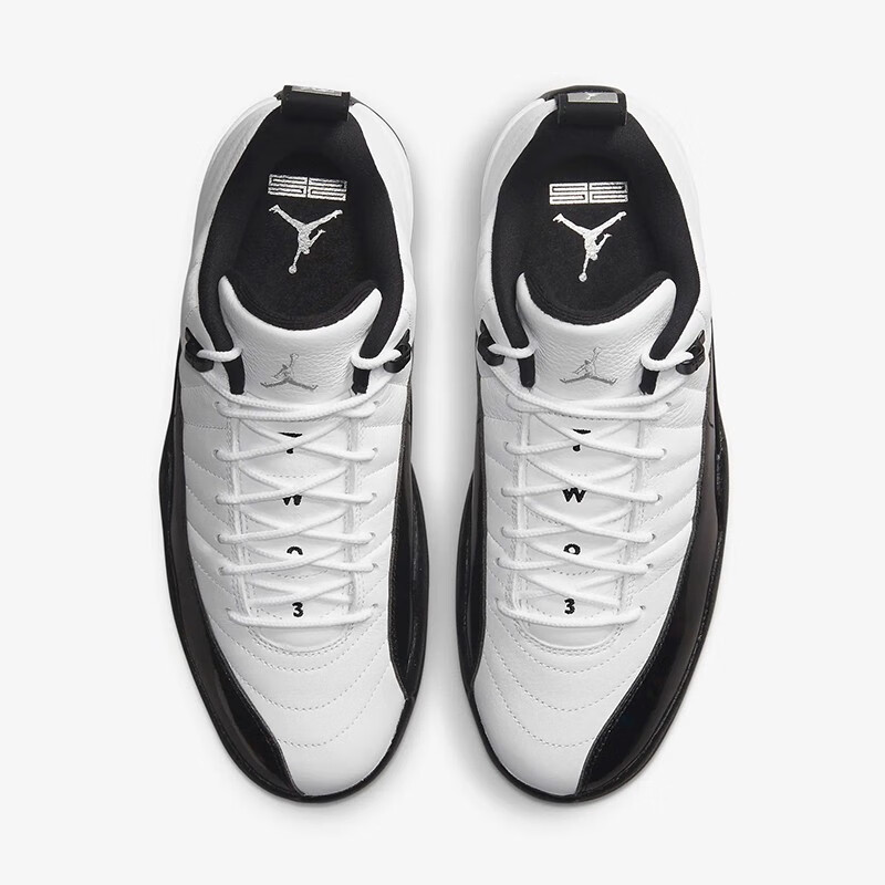 耐克nike男鞋air jordan 12 retro low aj12黑白低帮 东单 复古篮球鞋