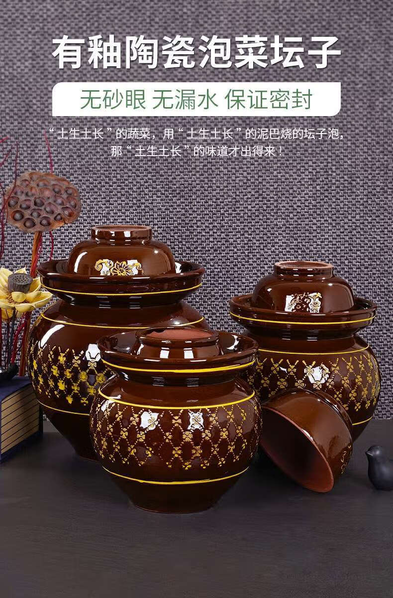 何鸿鹏达陶瓷泡菜坛子小大号带盖泡菜坛子家用陶瓷的腌咸鸭蛋四川土陶