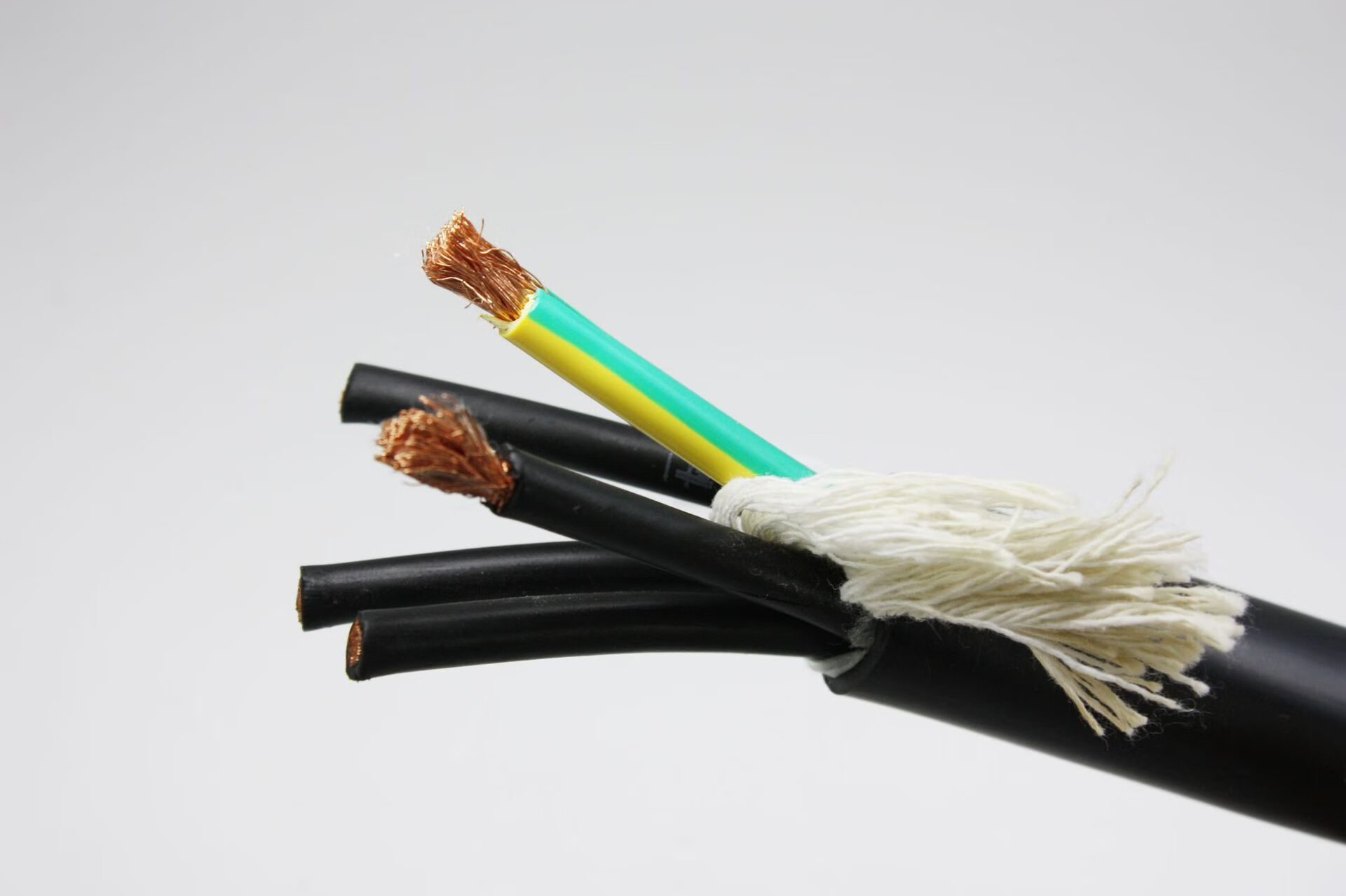 橡胶软护套电缆棉线填充橡套电缆橡胶绝缘软电线拉耐磨生产电缆 黑色*