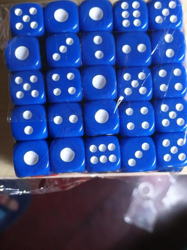 12号红蓝点麻将机用骰子实色118mm压克力大红蓝各50粒红色