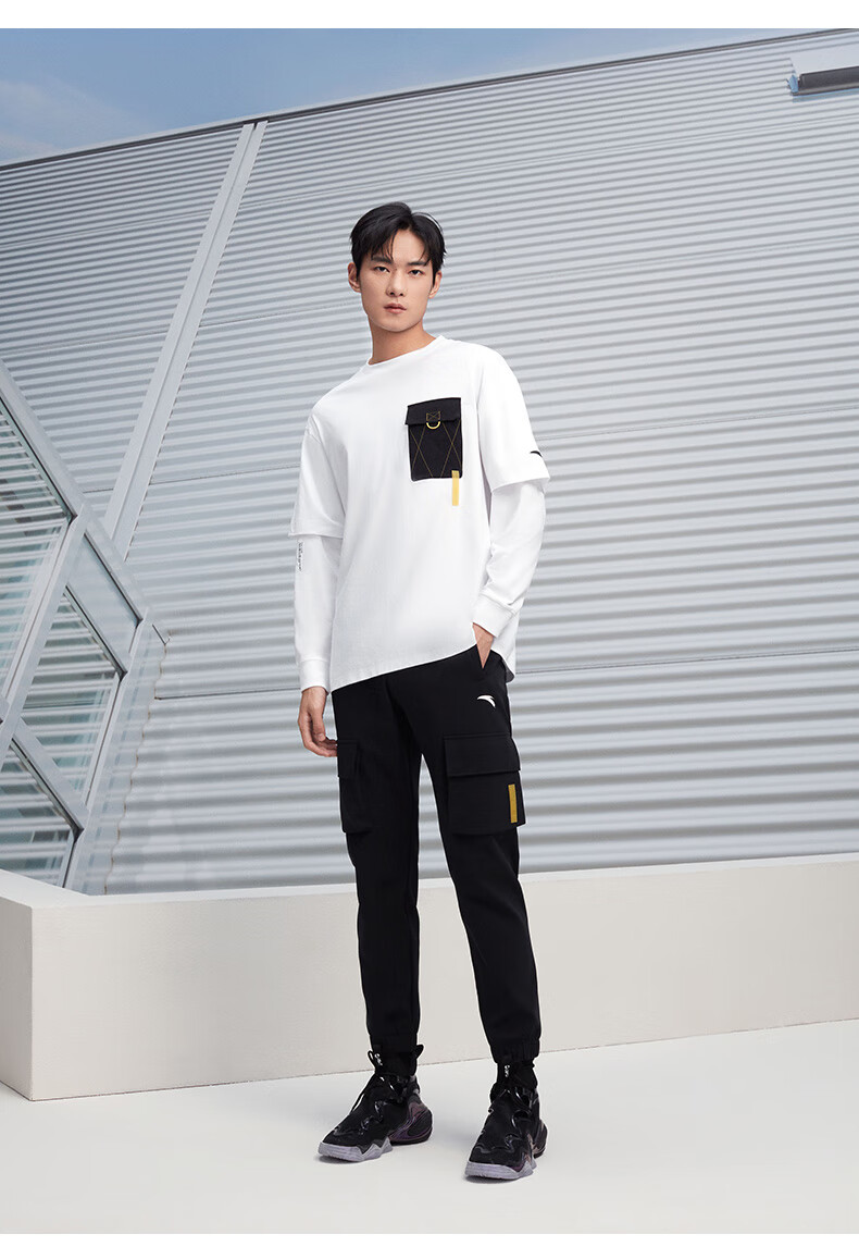 【星河涌动】安踏星标系列男子宽松休闲卫衣套头衫上衣 纯净白-1 xxl