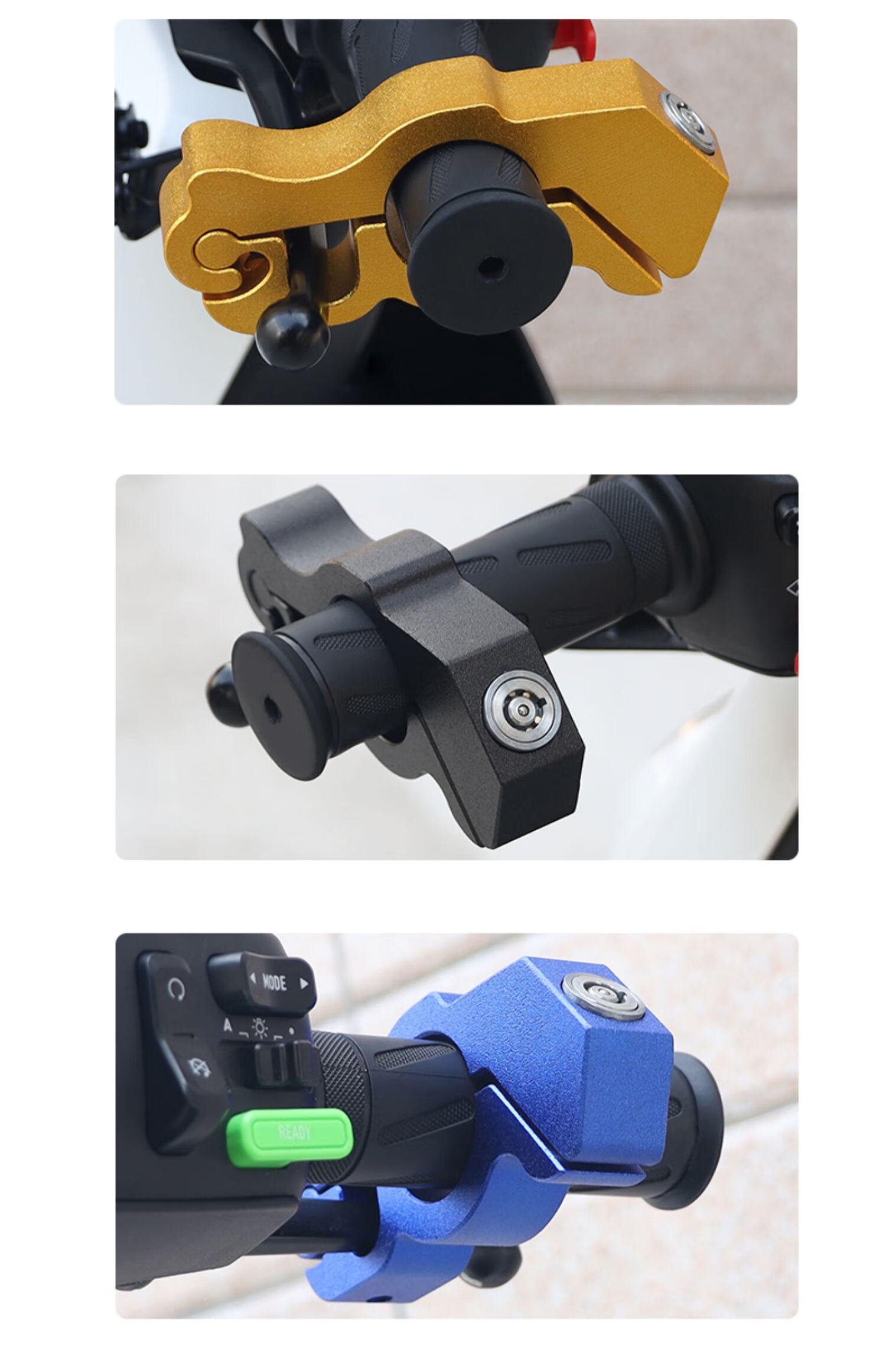 禧迪郎电动车手把防盗锁摩托车车把锁踏板车自行车车把牛角锁铝合金铝