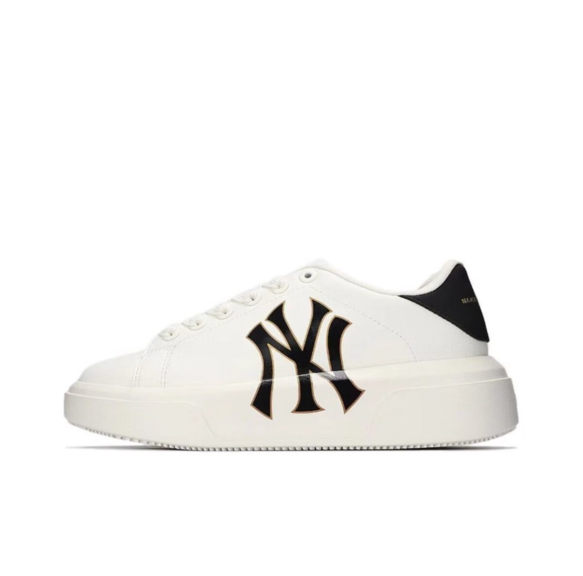 txs mlb ny鞋官方 韩版ny厚底增高小白鞋潮老爹鞋男女板鞋 ny黑色白标