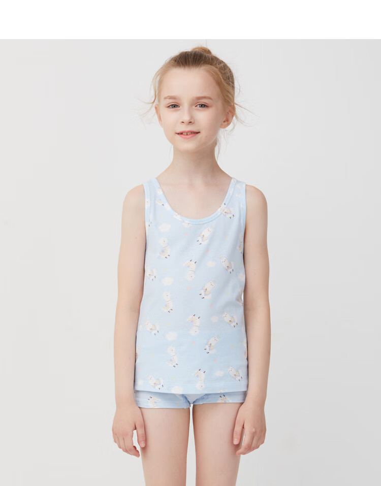 爱慕儿童内衣女孩背心跨栏背心吊带棉质印花女童打底背心吊带 男背心