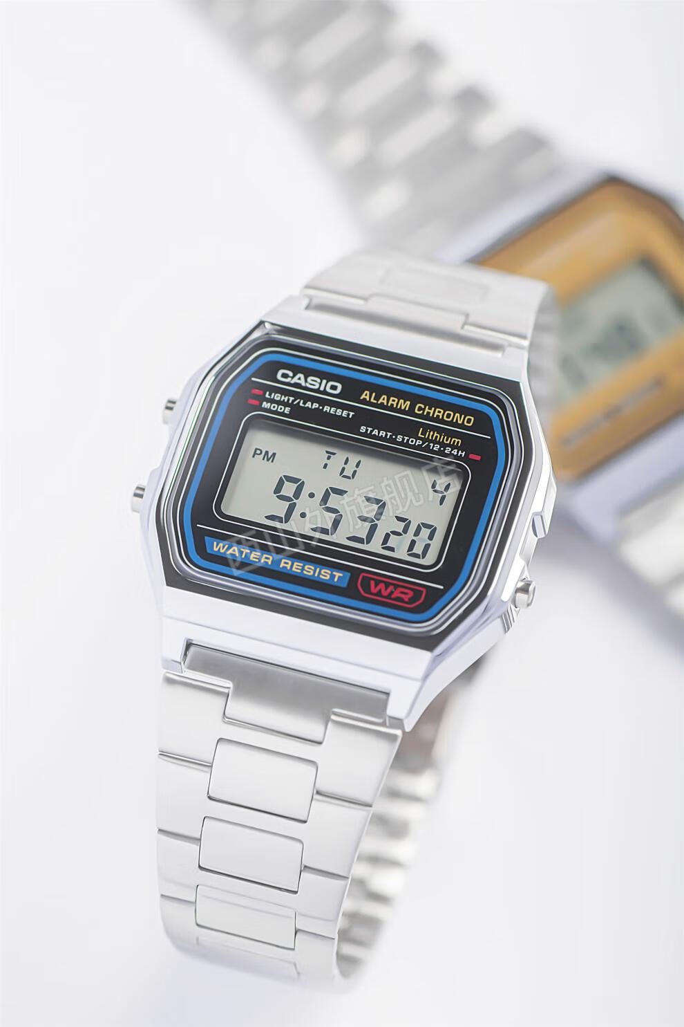 卡西欧小方块手表复古电子男表小银块方表a158wa168f91wa158wa1