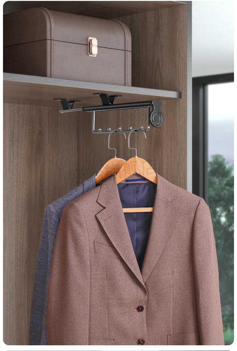 衣柜里面的挂衣杆画宇浅衣柜挂衣杆伸缩竖纵向收纳架器挂钩架顶装衣通