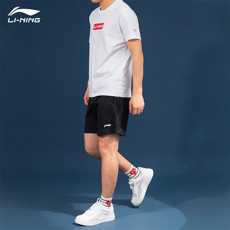 套装李宁运动套装男装夏季衣服男士圆领短袖短裤子t恤男运动服健身衣