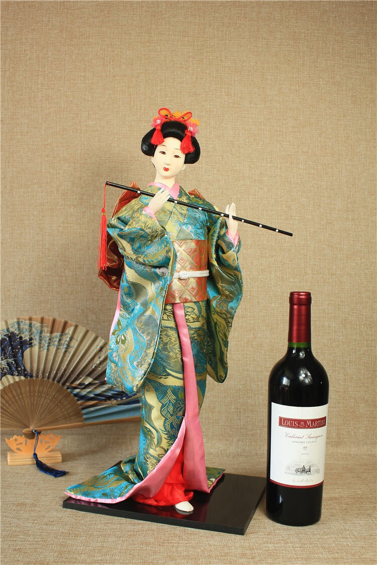 日本艺妓人偶玩偶公仔22寸人形绢人和服娃娃日式工艺品摆件料理店装饰