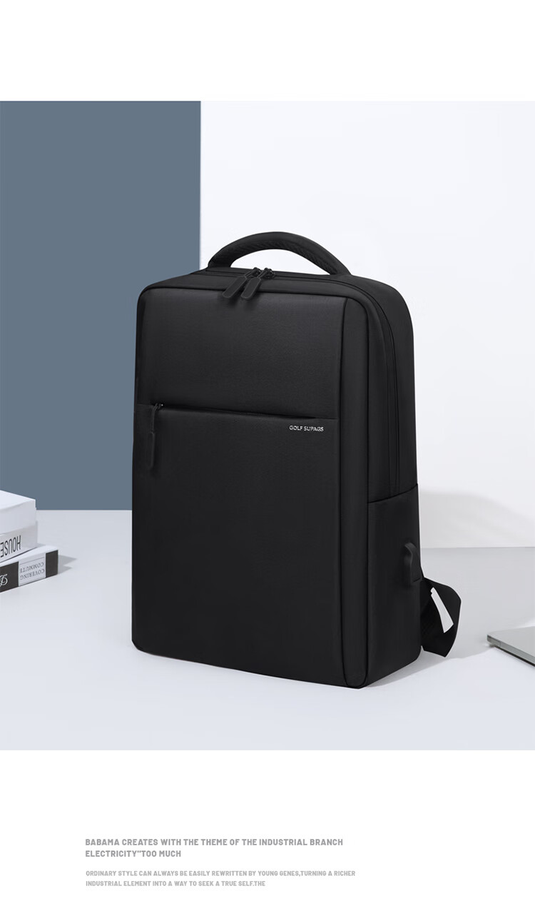 GOLF Business Backpack for Men, 15.6-Inch Laptop Bag, Travel Backpack, Fashionable School Bag for Men, Black 23