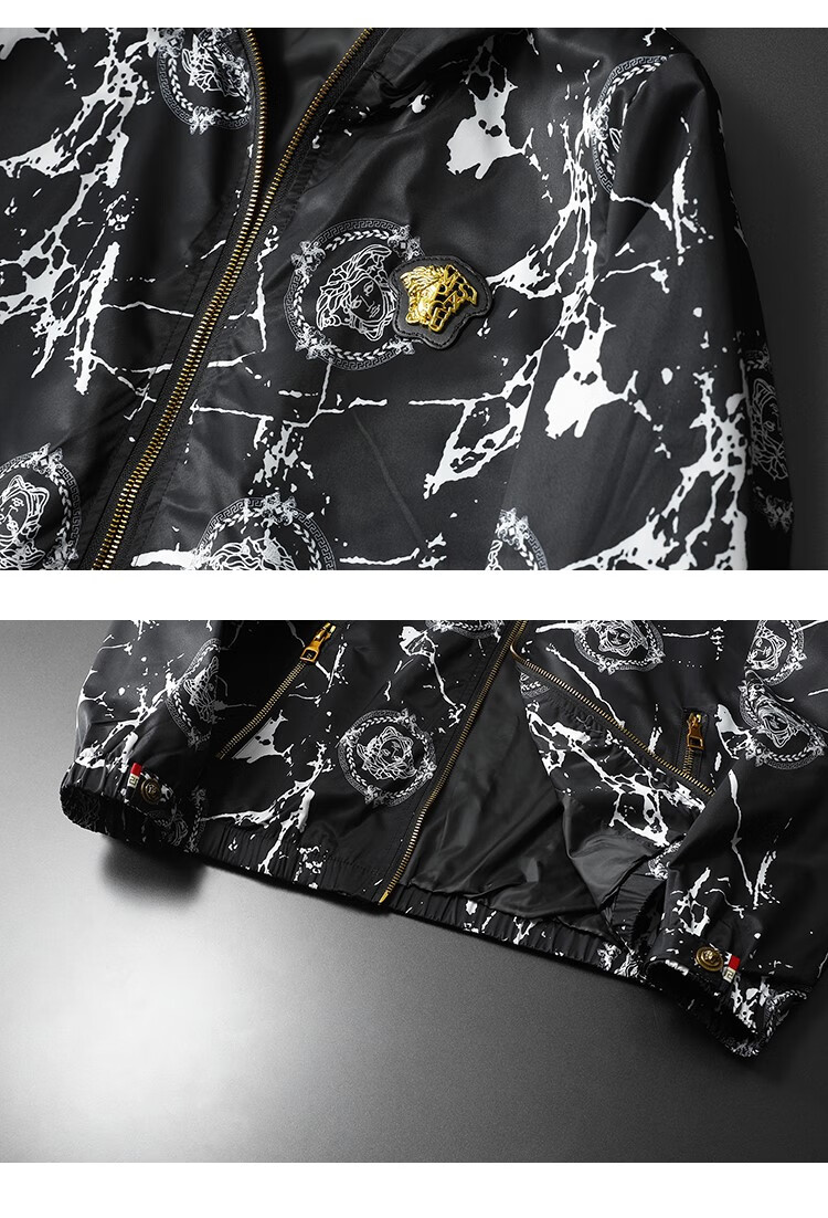 范思哲(versace)高端瓦萨琪轻奢外套男秋冬季休闲潮牌潮流修身百搭