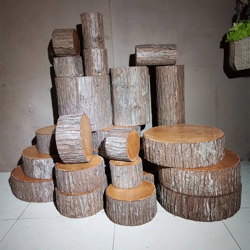 木桩仿真树桩木桩假原木桩圆木墩篱笆栏栅商场服装店餐厅橱窗花艺道具
