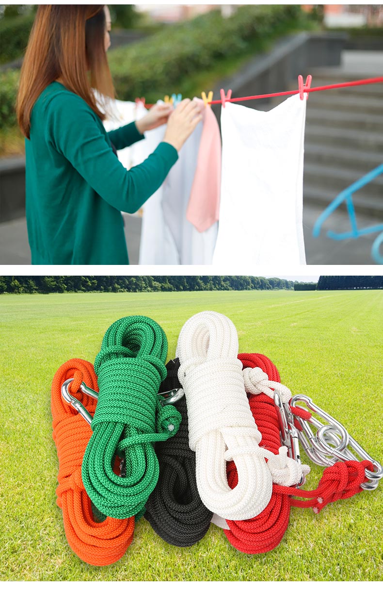 挂衣绳加粗晾衣绳室外晒衣绳免打孔凉衣服神器户外挂被子固定卡扣的