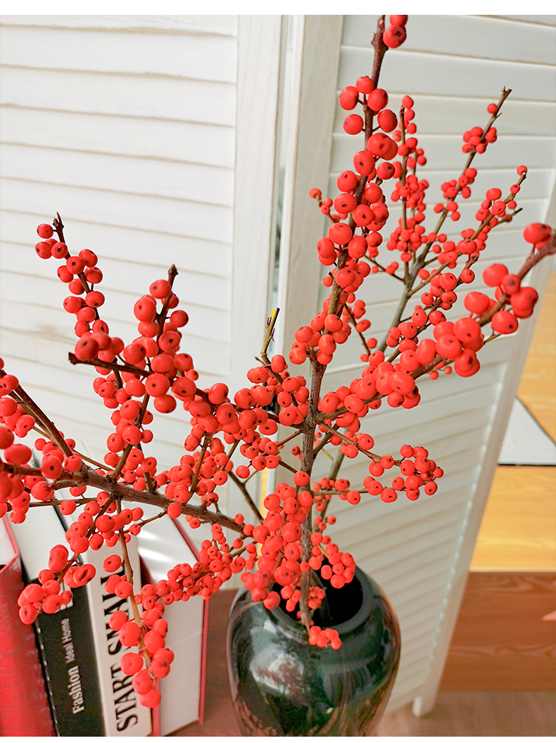 super级别进口北美冬青鲜花红豆鲜切枝富贵籽红果年宵花鲜切植物 50