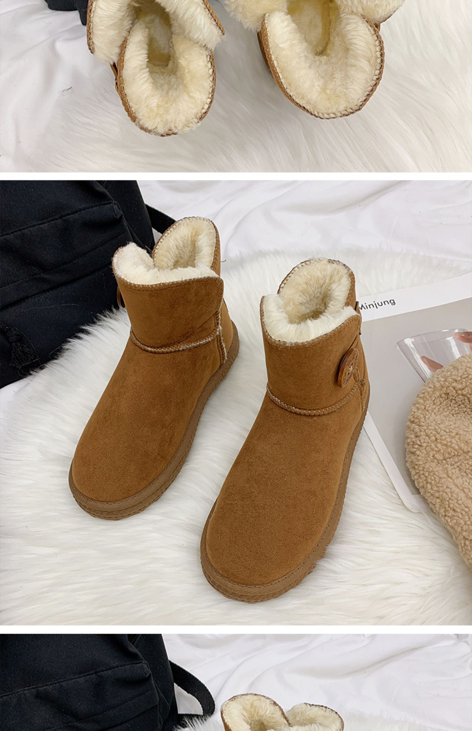 达芙妮棉靴女商场同款雪地靴女2021新款秋冬季超火保暖棉鞋加绒加厚
