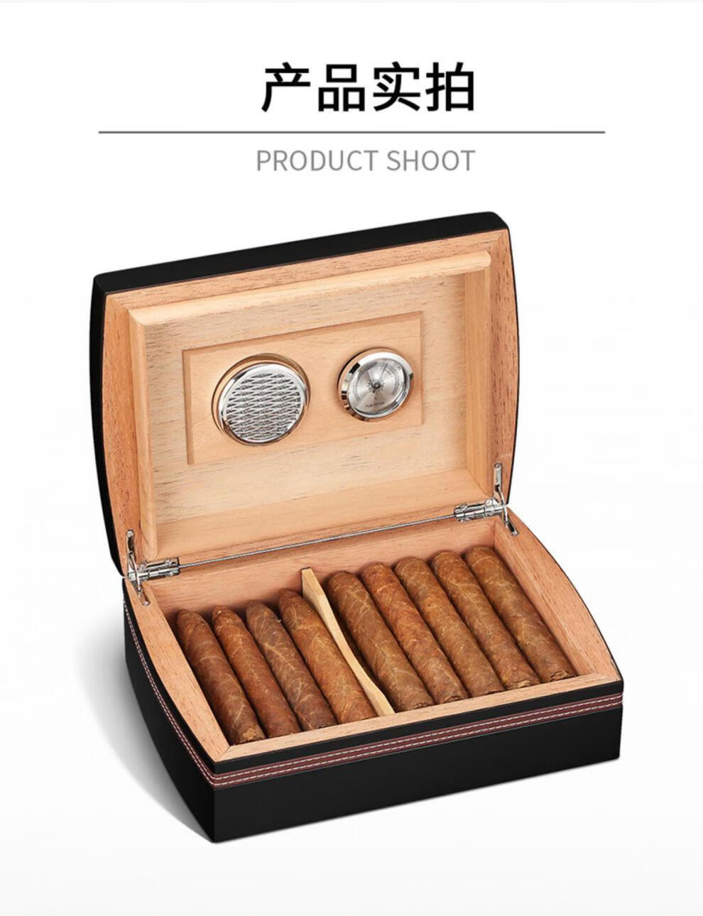 绿野客2022新款雪茄保湿盒古巴雪茄盒雪茄烟烟盒大容量雪松木便携式