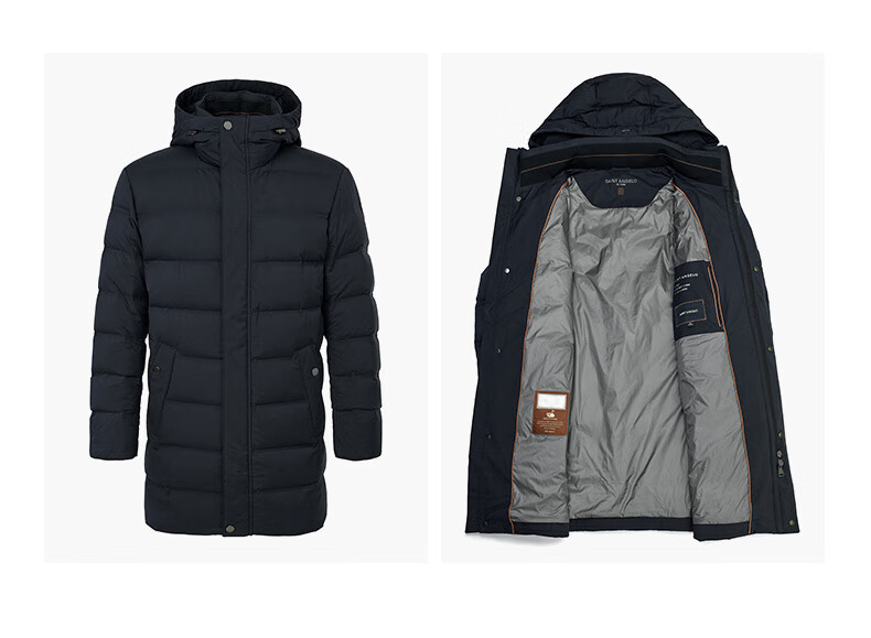 商场同款报喜鸟羽绒服男新款男商务休闲白鹅绒中长款羽绒服保暖连帽