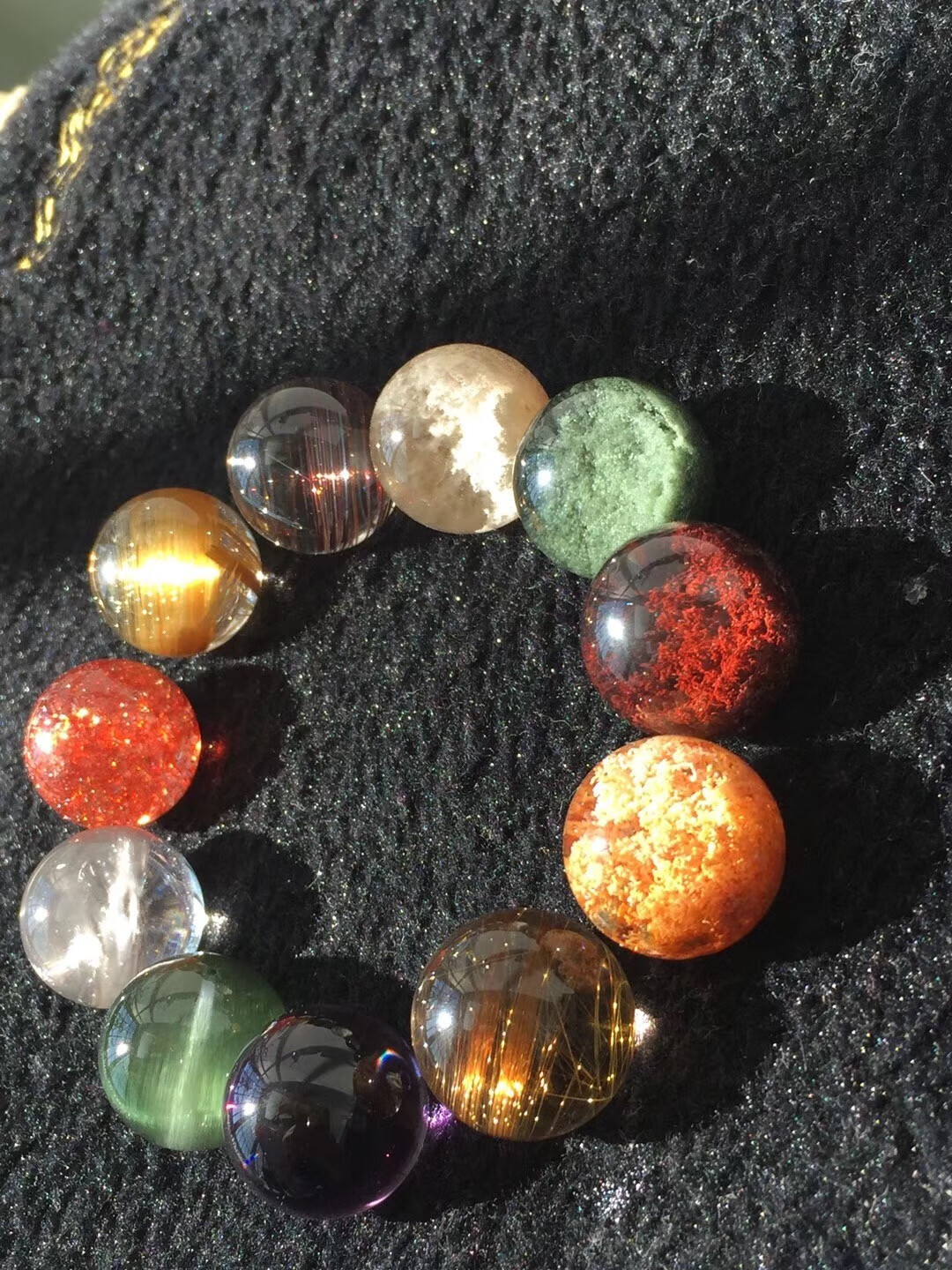 跨年特价微韵天然巴西绿幽灵单珠聚宝盆招财转运多宝手链水晶配珠diy