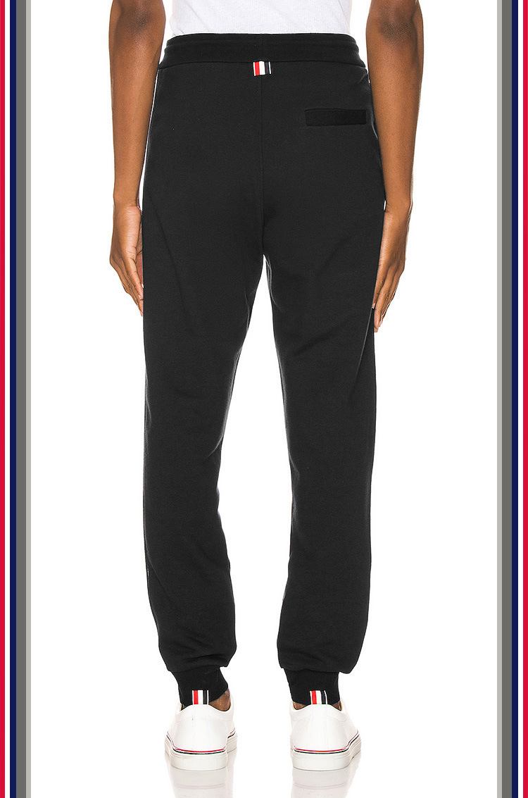 高品质男装tb潮流织带条纹纯棉卫裤运动休闲潮男束脚裤子长裤潮牌细